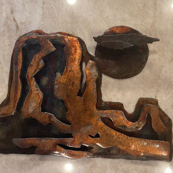 Laser cut steel Metal 3D art mountains with cloud - Picture 4 of 7